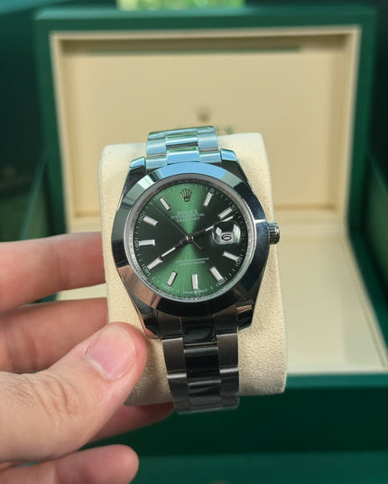 ROLEX DATEJUST 41: ACERO FONDO VERDE