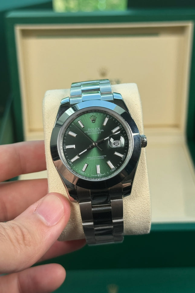 ROLEX DATEJUST 41: ACERO FONDO VERDE