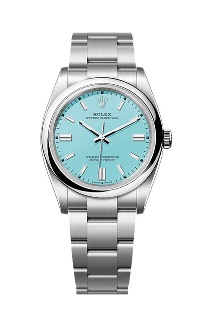 ROLEX OYSTER PERPETUAL 36MM SUIZO - FONDO AZUL TURQUESA