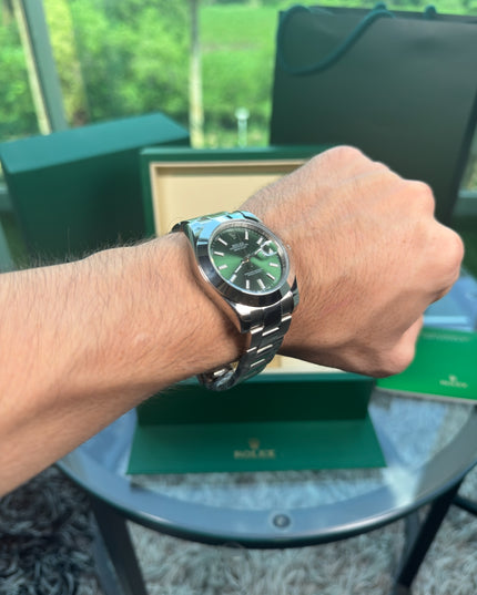 ROLEX DATEJUST 41: ACERO FONDO VERDE