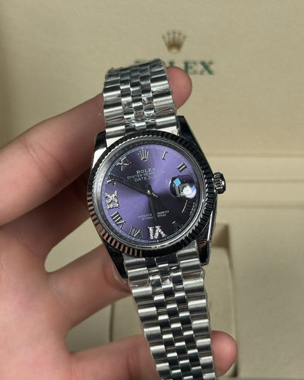 ROLEX DATEJUST DAMA 36MM VIOLETA SUIZO DIAMANTES