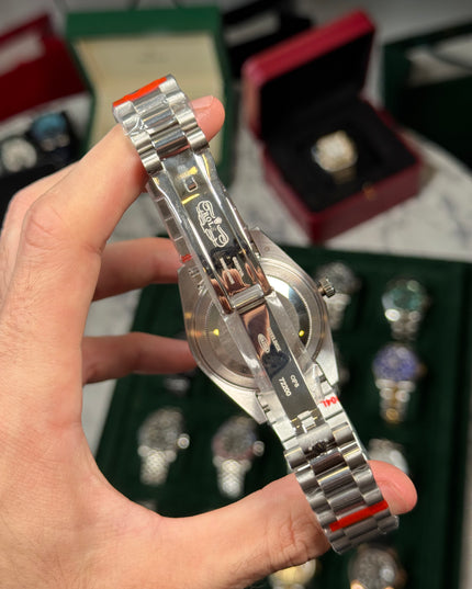 ROLEX DAY DATE PLATEADO - FONDO VERDE