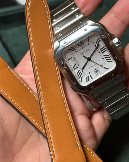 CARTIER SANTOS SUIZO DOBLE EXTENSIBLE - PLATEADO