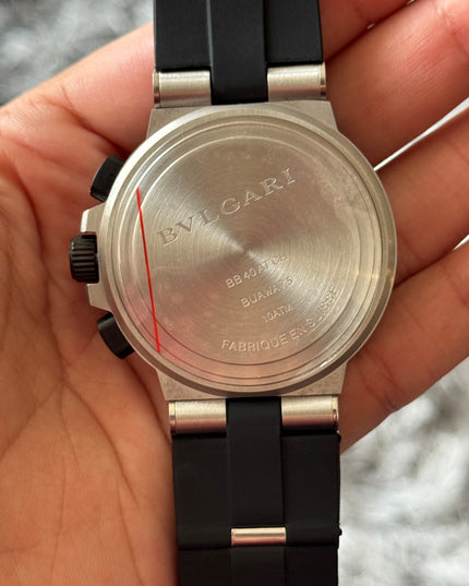 BVLGARI ALUMINIUM CRONÓGRAFO FONDO BLANCO