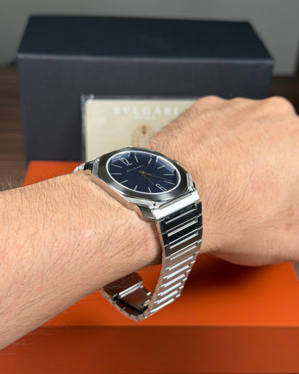 BVLGARI OCTO FINISSIMO - PLATA FONDO AZUL