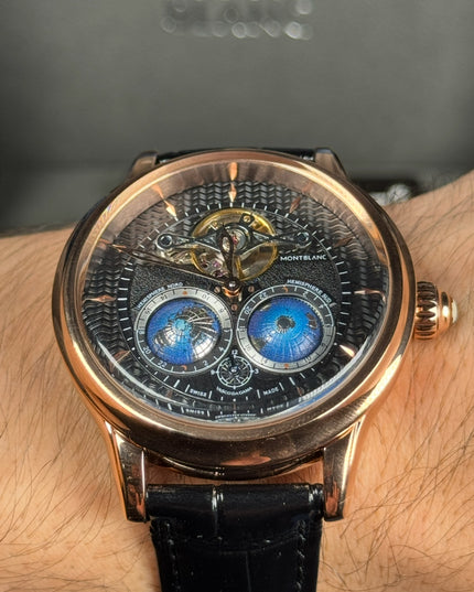 MONTBLANC TOURBILLON CYLINDRIQUE GEOSPHERES VASCO DA GAMA BLACK DIAL