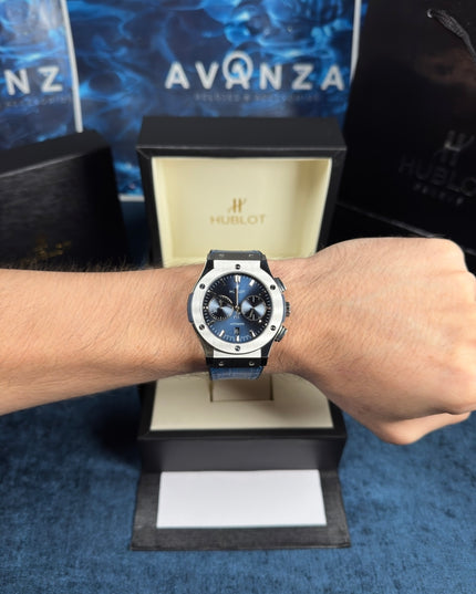 HUBLOT CRONO CLASSIC FUSION - AZUL PLATEADO