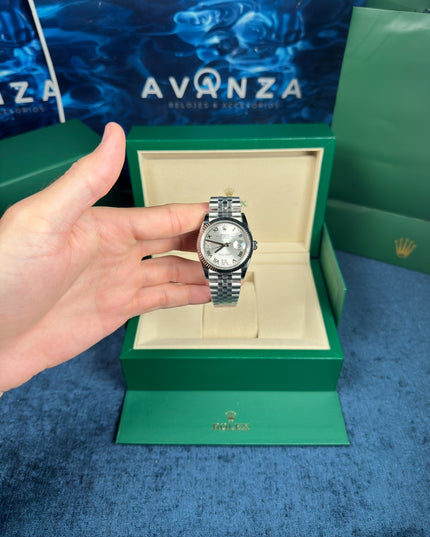 ROLEX DATEJUST DAMA 36MM SUIZO DIAMANTES PLATEADO