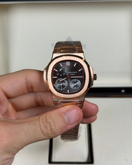 PATEK PHILIPPE NAUTILUS MOON PHASE ROSEGOLD