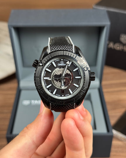 OMEGA SEAMASTER PLANET OCEAN DEEP BLACK  GMT