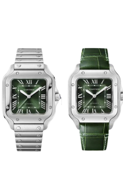 CARTIER SANTOS SUIZO DOBLE EXTENSIBLE - FONDO VERDE