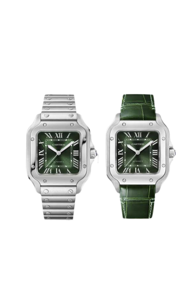 CARTIER SANTOS SUIZO DOBLE EXTENSIBLE - FONDO VERDE