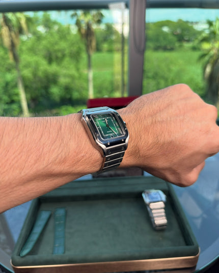 CARTIER SANTOS SUIZO DOBLE EXTENSIBLE - FONDO VERDE