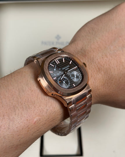 PATEK PHILIPPE NAUTILUS MOON PHASE ROSEGOLD