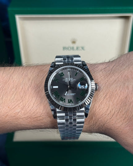 ROLEX DATEJUST WIMBLENDON SUIZO - JUBILEE BISEL ESTRIADO