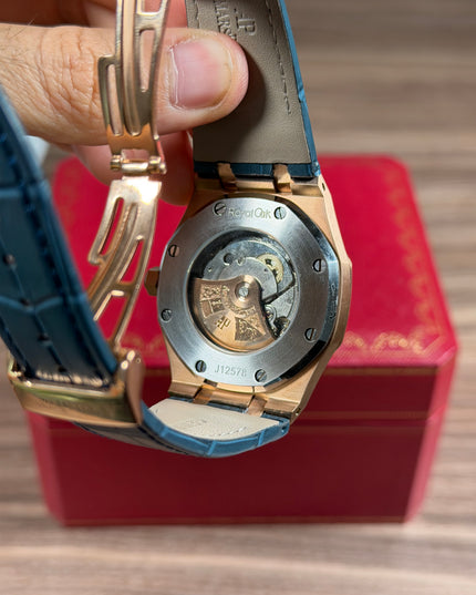 AUDEMARS PIGUET ROYAL OAK PIEL AZUL ROSE GOLD
