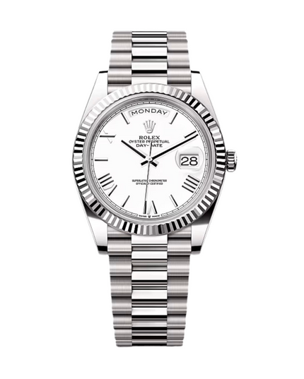 ROLEX DAY-DATE SUIZO - ACERO FONDO BLANCO