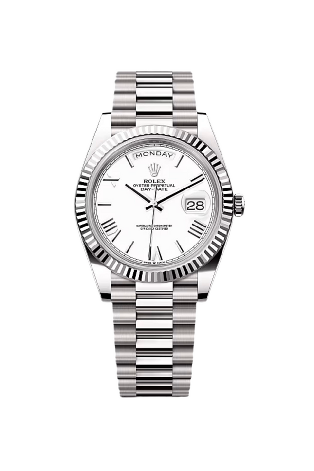 ROLEX DAY-DATE SUIZO - ACERO FONDO BLANCO
