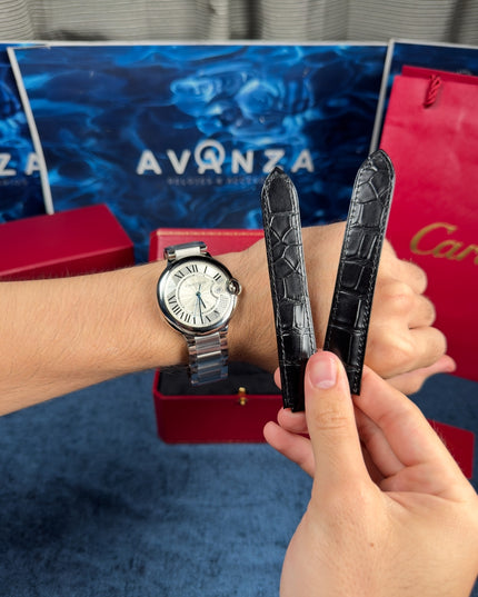 CARTIER BALLON BLEU SUIZO DOBLE EXTENSIBLE - FONDO BLANCO