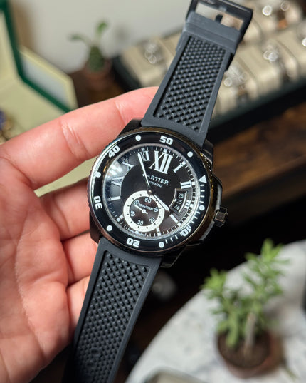 CARTIER DIVER AUTOMATIC - NEGRO CON PLATA