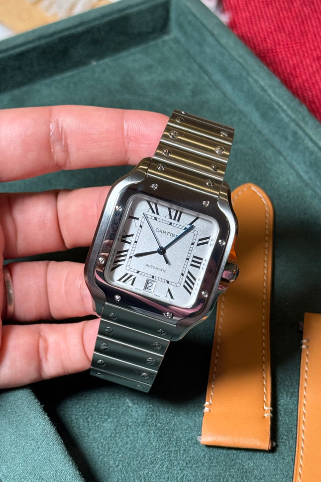 CARTIER SANTOS SUIZO DOBLE EXTENSIBLE - PLATEADO