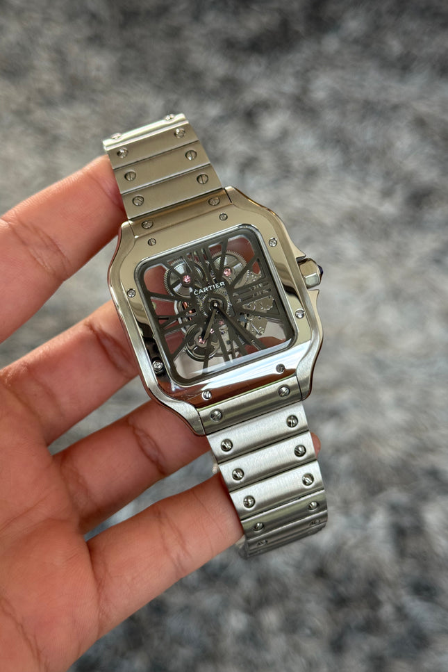 CARTIER SANTOS SKELETON - PLATEADO