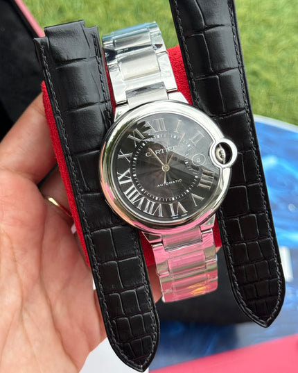 CARTIER BALLON BLEU SUIZO DOBLE EXTENSIBLE - FONDO NEGRO