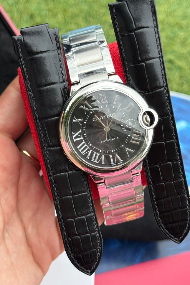 CARTIER BALLON BLEU SUIZO DOBLE EXTENSIBLE - FONDO NEGRO