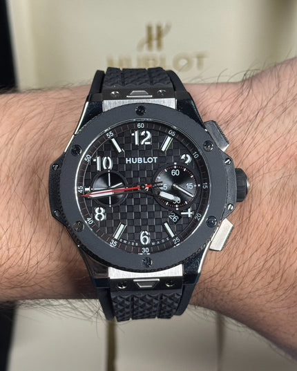 HUBLOT BIG BANG 20TH ANNIVERSARY SILVER CERAMIC SUIZO