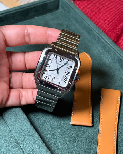 CARTIER SANTOS SUIZO DOBLE EXTENSIBLE - PLATEADO