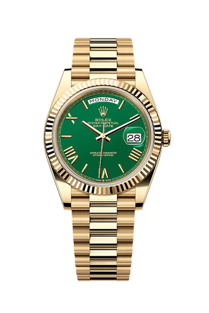 ROLEX DAY-DATE SUIZO - DORADO FONDO VERDE