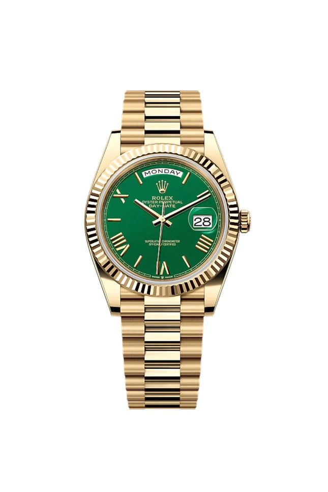 ROLEX DAY-DATE SUIZO - DORADO FONDO VERDE