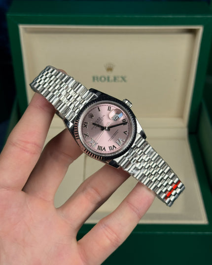 ROLEX DATEJUST DAMA 36MM ROSA SUIZO DIAMANTES