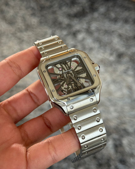 CARTIER SANTOS SKELETON - PLATEADO