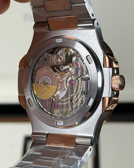 PATEK PHILIPPE NAUTILUS MOON PHASE ROSE GOLD WHITE DIAL