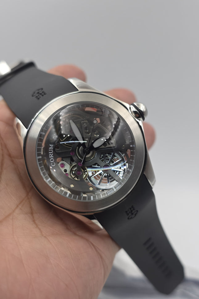 CORUM BUBBLE SKELETON NEGRO/PLATEADO