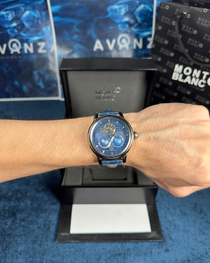 MONTBLANC TOURBILLON CYLINDRIQUE GEOSPHERES VASCO DA GAMA BLUE DIAL