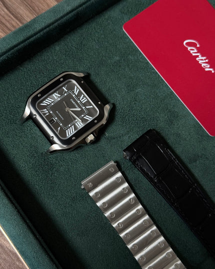 CARTIER SANTOS SUIZO - FONDO NEGRO