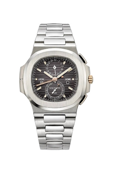 PATEK PHILIPPE NAUTILUS SUIZO - PLATEADO TRAVEL TIME
