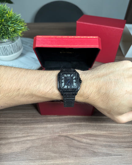 CARTIER SANTOS FULL ICE NEGRO SUIZO