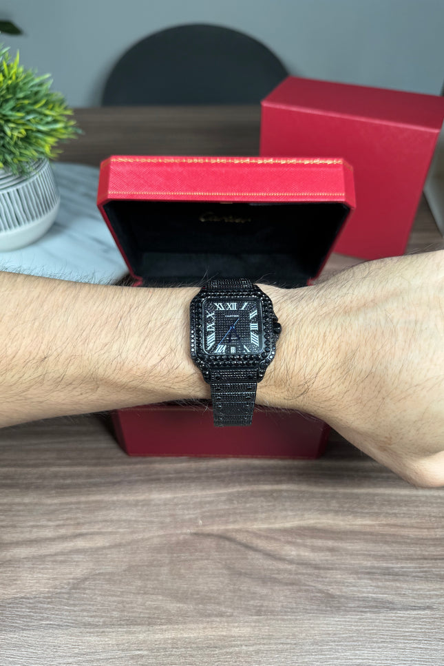 CARTIER SANTOS FULL ICE NEGRO SUIZO