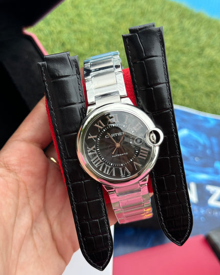 CARTIER BALLON BLEU SUIZO DOBLE EXTENSIBLE - FONDO NEGRO