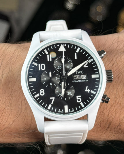 IWC SCHAFFHAUSEN PILOT CHRONOGRAPH BLANCO