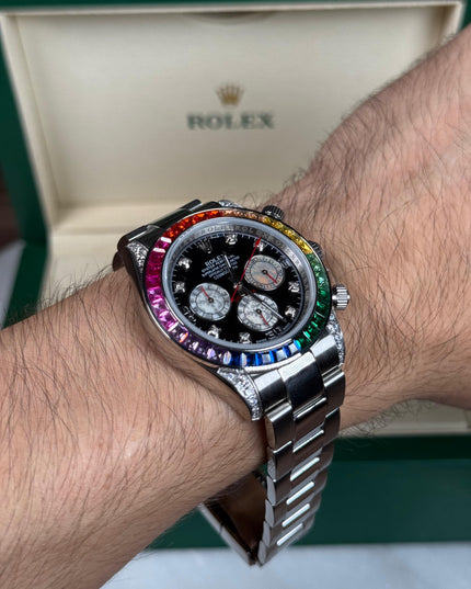 ROLEX DAYTONA RAINBOW PLATEADO