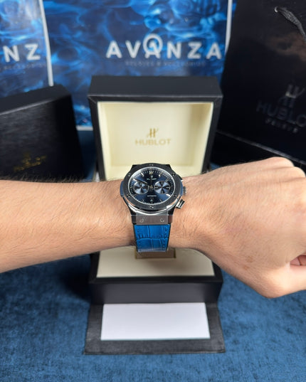 HUBLOT CRONO CLASSIC FUSION - AZUL PLATEADO
