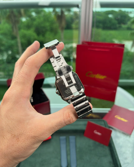 CARTIER SANTOS SUIZO DOBLE EXTENSIBLE - FONDO AZUL