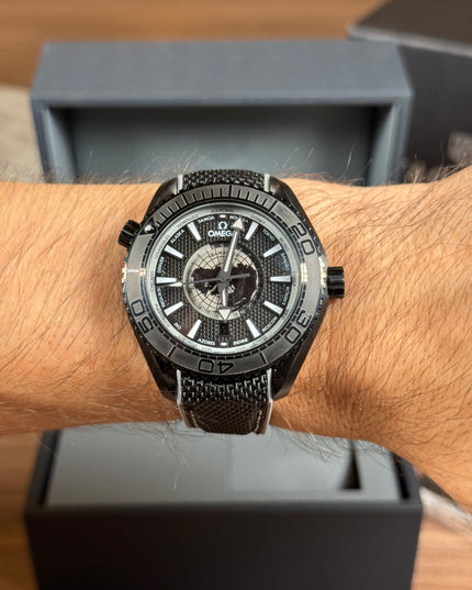 OMEGA SEAMASTER PLANET OCEAN DEEP BLACK  GMT