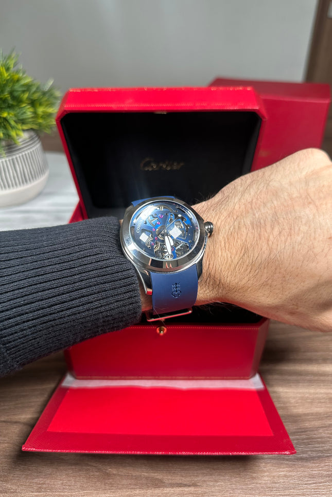 CORUM BUBBLE SKELETON AZUL/PLATEADO