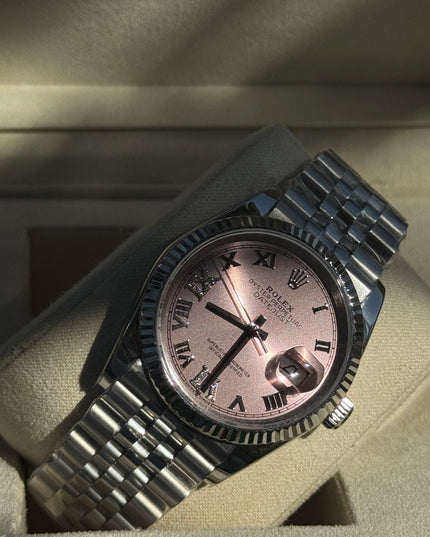 ROLEX DATEJUST DAMA 36MM ROSA SUIZO DIAMANTES