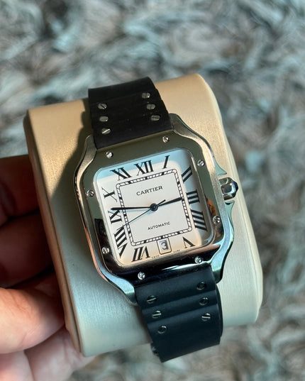 CARTIER SANTOS EXTENSIBLE CAUCHO - FONDO BLANCO